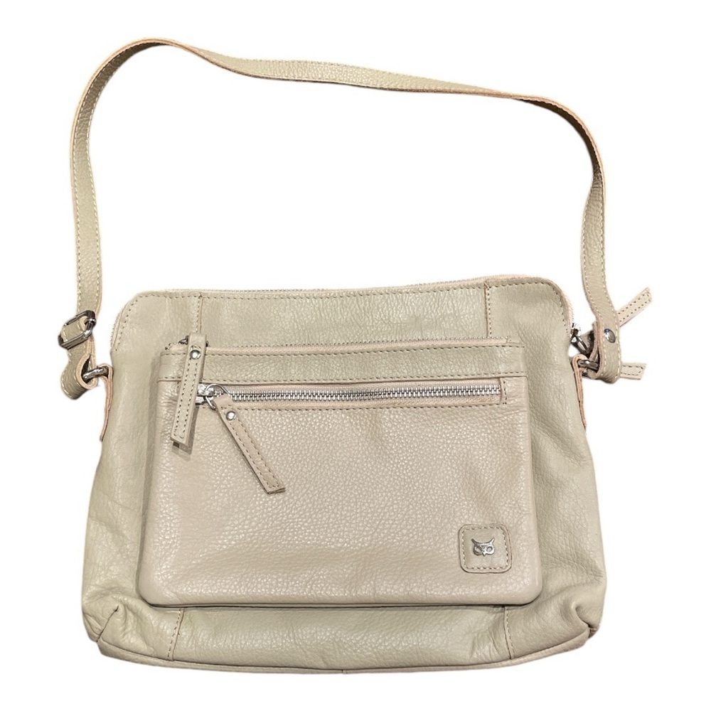 Wise Owl Accessories Small Soft Pebbled Leather Beige Nappa P11